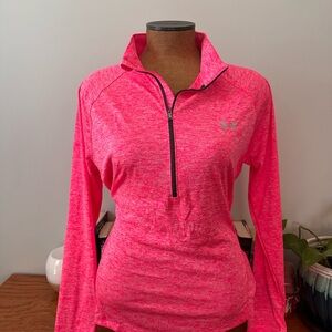 Under Armour Women's Bright Pink Half-Zip Sweatshirt